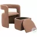 Atria Tawny Brown Accent Chair with Ottoman