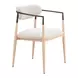 Equinox Oyster Gray Upholstered Dining Arm Chair