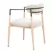Equinox Oyster Gray Upholstered Dining Arm Chair