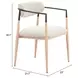 Equinox Oyster Gray Upholstered Dining Arm Chair