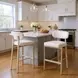 Aurea Light Gray Upholstered Bar Stool Set of 2