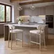 Aurea Light Gray Upholstered Bar Stool Set of 2