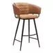 Juno Brown Upholstered Bar Stool Set of 2