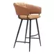 Juno Brown Upholstered Bar Stool Set of 2