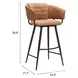 Juno Brown Upholstered Bar Stool Set of 2