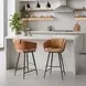 Juno Brown Upholstered Bar Stool Set of 2
