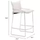 Pola White Upholstered Counter Height Stool