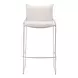 Pola White Upholstered Bar Stool