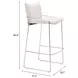 Pola White Upholstered Bar Stool