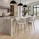 Limay Beige Upholstered Counter Height Stool