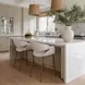 Limay Beige Upholstered Counter Height Stool
