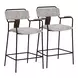 Couva Gray Upholstered Counter Height Stool Set of 2