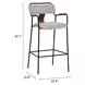 Couva Gray Upholstered Bar Stool Set of 2