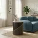 Tova Black and White Round Marble Top Side Table