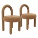 Curco Brown Upholstered Dining Chair Set of 2