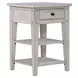 Lake House Weathered White Square Chairside Table