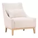 Velun Ivory Upholstered Accent Chair with Pillow