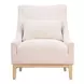 Velun Ivory Upholstered Accent Chair with Pillow