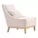 Velun Ivory Upholstered Accent Chair with Pillow
