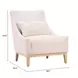 Velun Ivory Upholstered Accent Chair with Pillow