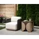 Ravenna Stinson Cream Performance Fabric Swivel Outdoor Arm Chair