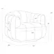 Ezra Dove Cream Upholstered Swivel Arm Chair