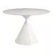 Plinn Light Beige and White 43" Round Sintered Stone Top Dining Table