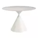 Plinn Light Beige and White 43" Round Sintered Stone Top Dining Table