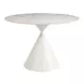 Plinn Light Beige and White 43" Round Sintered Stone Top Dining Table