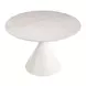 Plinn Light Beige and White 43" Round Sintered Stone Top Dining Table