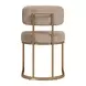 Velar Beige and Bronze Upholstered Dining Side Chair Set of 2