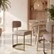 Velar Beige and Bronze Upholstered Dining Side Chair Set of 2