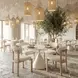 Plinn Light Beige and White 43" Round Sintered Stone Top Dining Table