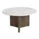 Tailo White and Brass Round Marble Top Occassional Table Set