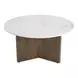 Tailo White and Brass Round Marble Top Occassional Table Set