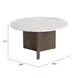Tailo White and Brass Round Marble Top Coffee Table
