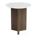 Tailo White and Brass Round Marble Top Side Table