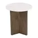 Tailo White and Brass Round Marble Top Side Table