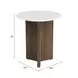 Tailo White and Brass Round Marble Top Side Table