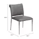 Freesia Charcoal Gray Upholstered Dining Chair Set of 2