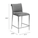 Freesia Charcoal Gray Upholstered Counter Height Stool Set of 2