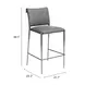 Freesia Charcoal Gray Upholstered Bar Stool Set of 2