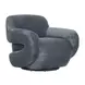 Boble Storm Gray Upholstered Swivel Accent Chair