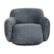 Boble Storm Gray Upholstered Swivel Accent Chair