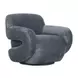 Boble Storm Gray Upholstered Swivel Accent Chair