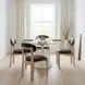 Plinn Light Beige and White 43" Round Sintered Stone Top Dining Table