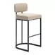 Velar Beige and Gray Upholstered Bar Stool Set of 2