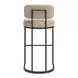 Velar Beige and Gray Upholstered Bar Stool Set of 2