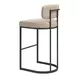 Velar Beige and Gray Upholstered Bar Stool Set of 2