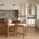Rosetta Beige Upholstered Counter Height Stool Set of 2